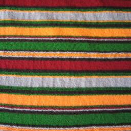 Hand Knitted Stripes Afghancolorful Knitting Blanket - thumbnail 2