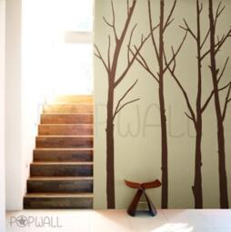 Vinyl Wall Art Sticker Decal Winter Tree Decal Wall Decals - thumbnail 1