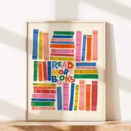 Read More Books Wall Art Print, Book Art, Nursery Room Reading Classroom Gift For Reader, Colorful Kids Room, Nook - thumbnail 2