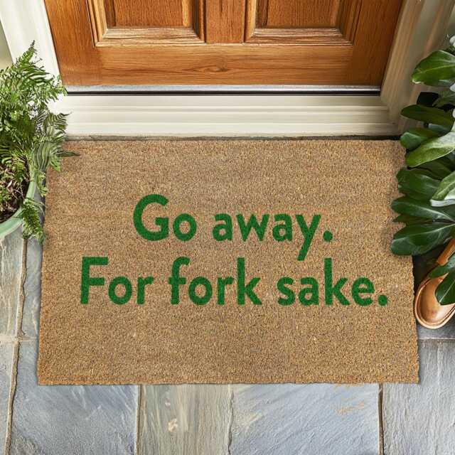 Go Away Funny Explicit Welcome Doormat Inspired By The Good Place Doormat, For Fork Sake, Gift Ideas, Gifts Housewarmings - image 1
