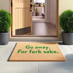 Go Away Funny Explicit Welcome Doormat Inspired By The Good Place Doormat, For Fork Sake, Gift Ideas, Gifts Housewarmings - thumbnail 2