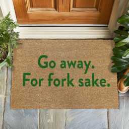 Go Away Funny Explicit Welcome Doormat Inspired By The Good Place Doormat, For Fork Sake, Gift Ideas, Gifts Housewarmings - thumbnail 1
