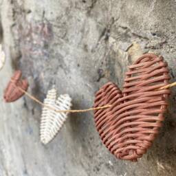 Rattan Wicker Heart Decoration For Baby Room, Banner, Wall Decoration Nursey Bamboo Baby Room Children's - thumbnail 3