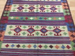 Handwoven Afghan Kilim Rug, Bohemian Modern Rug - 199x146 cm - thumbnail 3