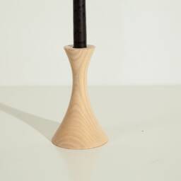 Handmade Wood Candlestick Set Carved Home Decor - thumbnail 4