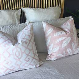 Pink Geometric Cushion Cover Abstract Cotton Pillow - thumbnail 2