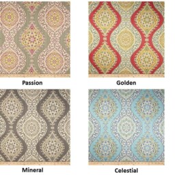 "Pair 25 Or 50"" Wide Waverly Moonlit Medallion Mineral Rod Panels Drapes Cafe Curtains Golden Blue 24 36 63 72 84 96 108 132" - thumbnail 3