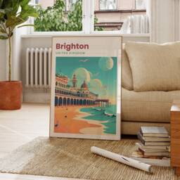 Brighton Travel Print - Poster Pier East Sussex Wall Art UK Gift - thumbnail 3