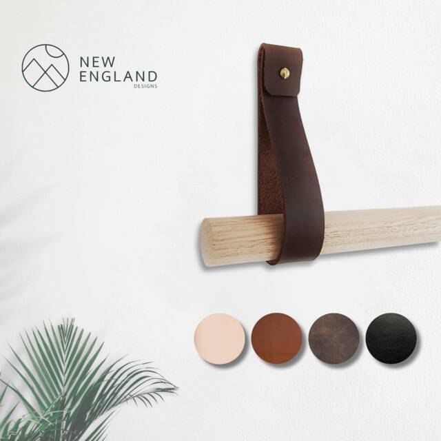 Curtain Rod Holder/Pole - Sold As A Pair, Leather Strap Curtain Hanger, Bracket. Not Included - image 1