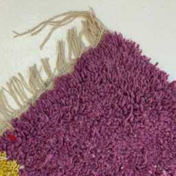 Handmade Berber Wool Rug Colorful Moroccan Beni Ourain Design - thumbnail 4