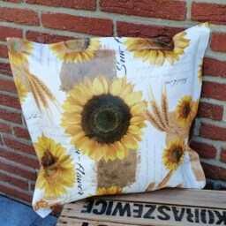 Oilcloth Cushion Sunflowers - Weatherproof Garden - thumbnail 2