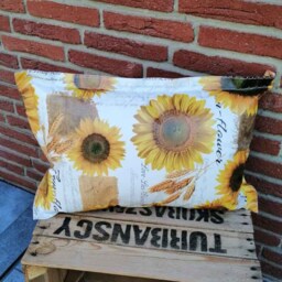 Oilcloth Cushion Sunflowers - Weatherproof Garden - thumbnail 3