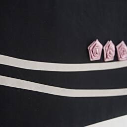 Modern Black White Window Valance With Dusty Pink Roses, Rod Pocket Minimalist Valance, Feminine Bedroom Valance. Custom Colour & Size - thumbnail 3