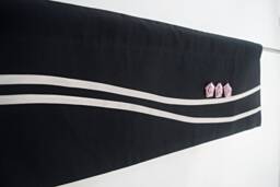 Modern Black White Window Valance With Dusty Pink Roses, Rod Pocket Minimalist Valance, Feminine Bedroom Valance. Custom Colour & Size - thumbnail 1