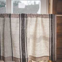 Rustic French Linen Caf?? Curtain - Farmhouse Window Treatment, Natural For Kitchen Or Cottage, Eco-Friendly Home Accent - thumbnail 3