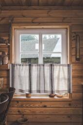 Rustic French Linen Caf?? Curtain - Farmhouse Window Treatment, Natural For Kitchen Or Cottage, Eco-Friendly Home Accent - thumbnail 1