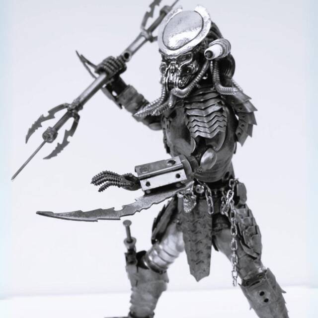 Metal Sci-Fi Predator Sculpture, Handmade Recycled Father Day Gift For Him - image 1