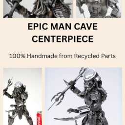 Metal Sci-Fi Predator Sculpture, Handmade Recycled Father Day Gift For Him - thumbnail 3