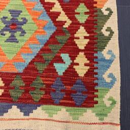 Classic Kilim Runner, Handmade Artisan Afghan Turkish Aztec Sheep Wool Runner Rug 197x80 cm - thumbnail 2