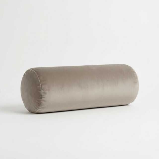 Plush Velvet Bolster Pillow Oyster Round Cushion, Neck & Lumbar Support - image 1