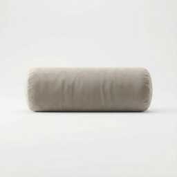Plush Velvet Bolster Pillow Oyster Round Cushion, Neck & Lumbar Support - thumbnail 2