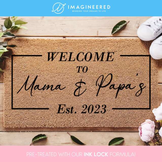 Grandparent Gift Customizable Welcome Mat - Unique Entryway Decor Family Home For - image 1