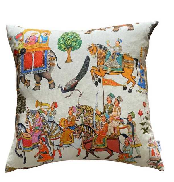 Agra Elephant Filled Cushion Square Or Rectangle, Colourful Home Decor Gift, Handmade in UK - image 1