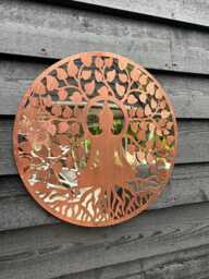 50cm Mirror Wall Art Bronze Buddha Decorative Hanging Decor Garden Home - thumbnail 1