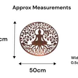 50cm Mirror Wall Art Bronze Buddha Decorative Hanging Decor Garden Home - thumbnail 2