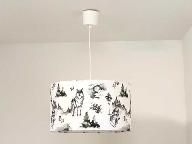 Lampshade Or Pendant Light With Wolf Motifs, Chandelier, Ceiling Light, Christmas Gift Idea, Birthday, Nature Decoration - image 1