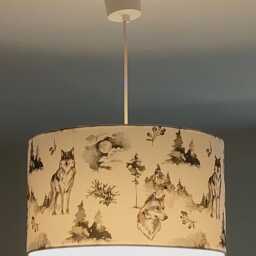 Lampshade Or Pendant Light With Wolf Motifs, Chandelier, Ceiling Light, Christmas Gift Idea, Birthday, Nature Decoration - thumbnail 2