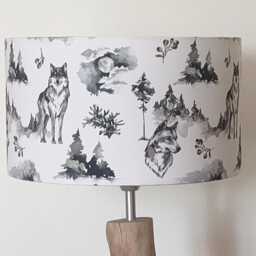Wolf-Themed Lampshade Or Pendant Light, Ceiling Forest/Mountain Design, Christmas/Birthday Gift Idea, Chalet Decoration, Nature-Inspired Ambiance - thumbnail 4