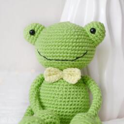 Crochet Frog Prince Plush Funny Pregnancy Gift, Toddler Safe Toy - thumbnail 3