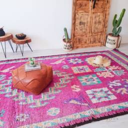 Authentic Purple Moroccan Rug, Vintage 6x13 Ft