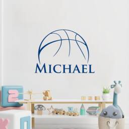 Basketball Name Wall Decal Boy Custom Personalized Boys Decor Vinyl Kids Teens Room Sports Nursery T74 - thumbnail 2