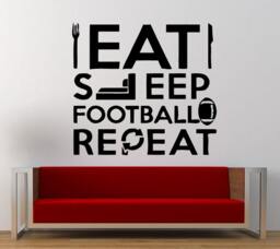 Eat Sleep Play Football Repeat American Sport Outdoors Wall Decal Sticker Vinyl Mural Leaving Bedroom Room Home Decor Free Shipping L296 - thumbnail 1