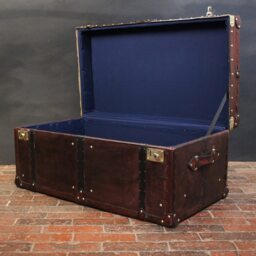 Travel Trunk Campaign Style English Leather Handmade - thumbnail 3
