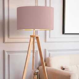 New Luxury Velvet Blush Powder Pink Drum Lamp Shade & Pendant Light Suitable For Both Table Ceilings - thumbnail 2