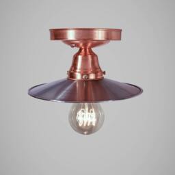 Vintage Industrial Copper Flushmount Ceiling Light - Antique Art Deco Victorian Sconce Cafe Pharmacy Kitchen Steampunk Laboratory - thumbnail 2