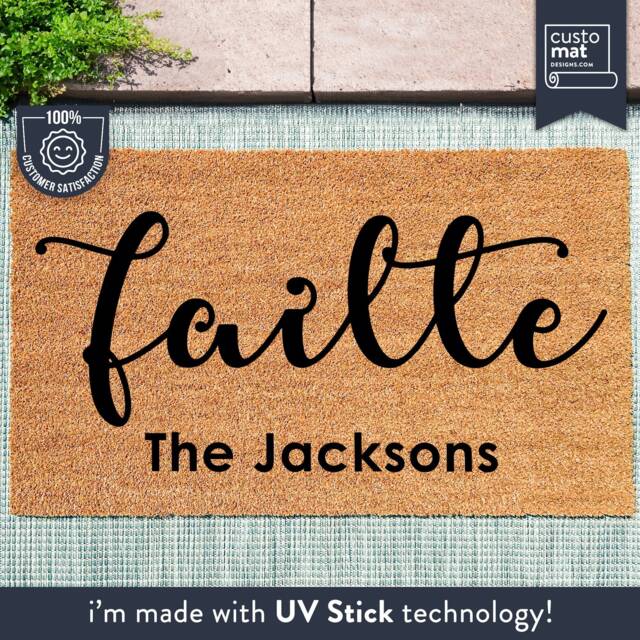 F??ilte Irish Welcome Customizable Doormat - Personalized Family Name New Home Gift Realtor Housewarming - image 1