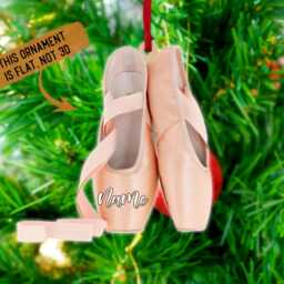 Personalized Ballet Shoes Christmas Ornament 2024, Dancer Tree Hanger, 2D Wood Ornament, Gift For Dancers - thumbnail 2