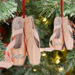 Personalized Ballet Shoes Christmas Ornament 2024, Dancer Tree Hanger, 2D Wood Ornament, Gift For Dancers - thumbnail 3