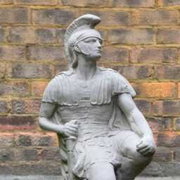 Outdoor Roman Soldier Sculpture Stone Statue Concrete Greek Man Figurine Soldier Lover Gift Lawn Ornament Garden Decoration - thumbnail 2
