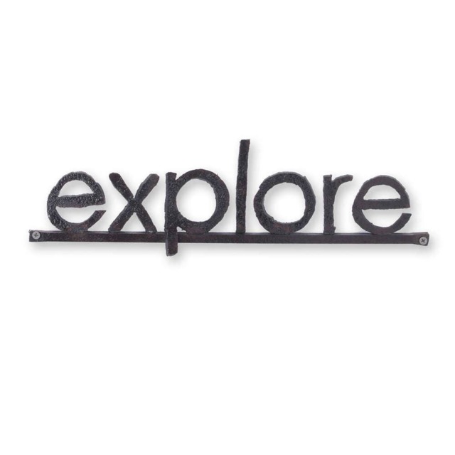Explore Metal Word Sign Reclaimed Steel Wall Art - image 1