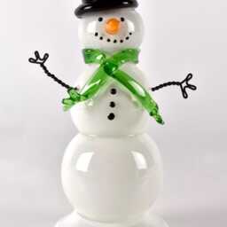 Snow Person - Hand Blown Glass - Winter Holiday Decor - thumbnail 3