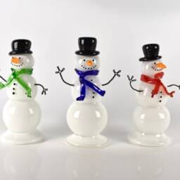 Snow Person - Hand Blown Glass - Winter Holiday Decor - thumbnail 4
