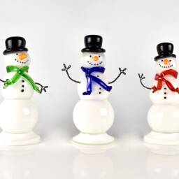Snow Person - Hand Blown Glass - Winter Holiday Decor - thumbnail 2