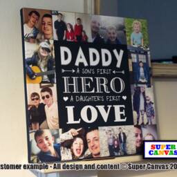 Dad Daddy Our Hero Fathers Day Personalised 12 Picture Photo Frame Collage Framed Canvas Print Handmade Birthday Gift - thumbnail 4