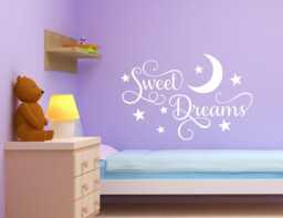 Sweet Dreams Quote Decal Nursery Room Wall Stickers Sticker Decals Kids Home Decor Star & Moon Decal - Di 006 - thumbnail 1