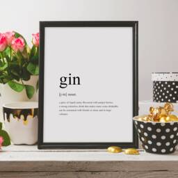 Gin Definition Print - Gift For Lover Kitchen Wall Art Home Bar Decor Humorous Typography Poster Unframed - thumbnail 1